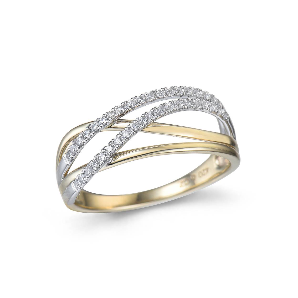 Bicolor 18 kt 0.21ct brilj