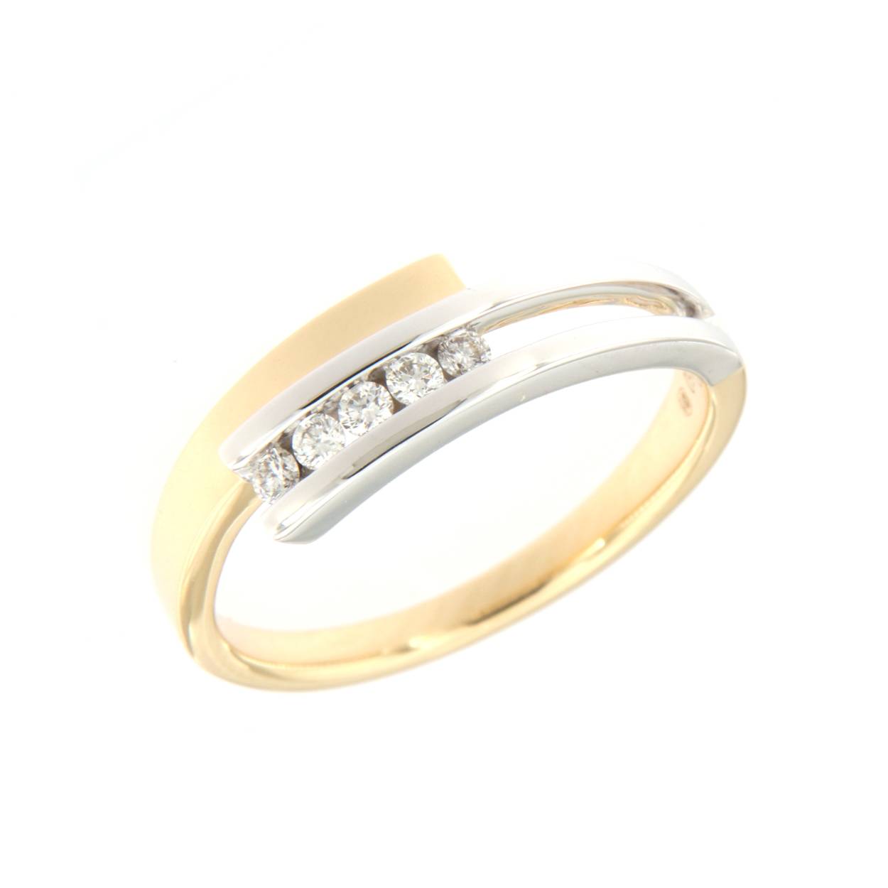 Geel gouden ring met 0.12ct briljant