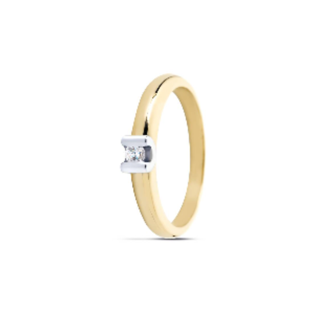 0016S Solitairring witgoud met 0.03ct diamant.