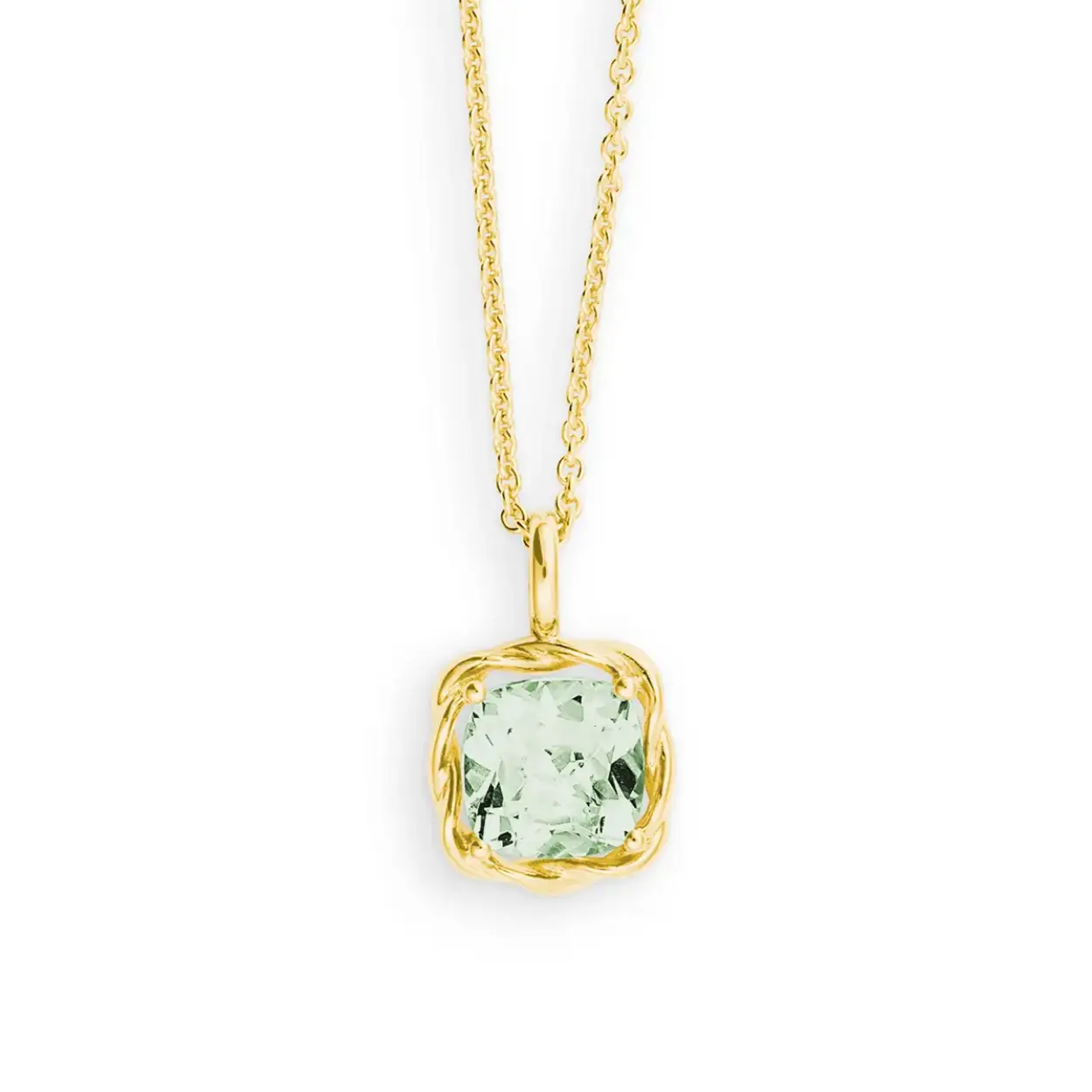 14K hanger met amesthyst groen.