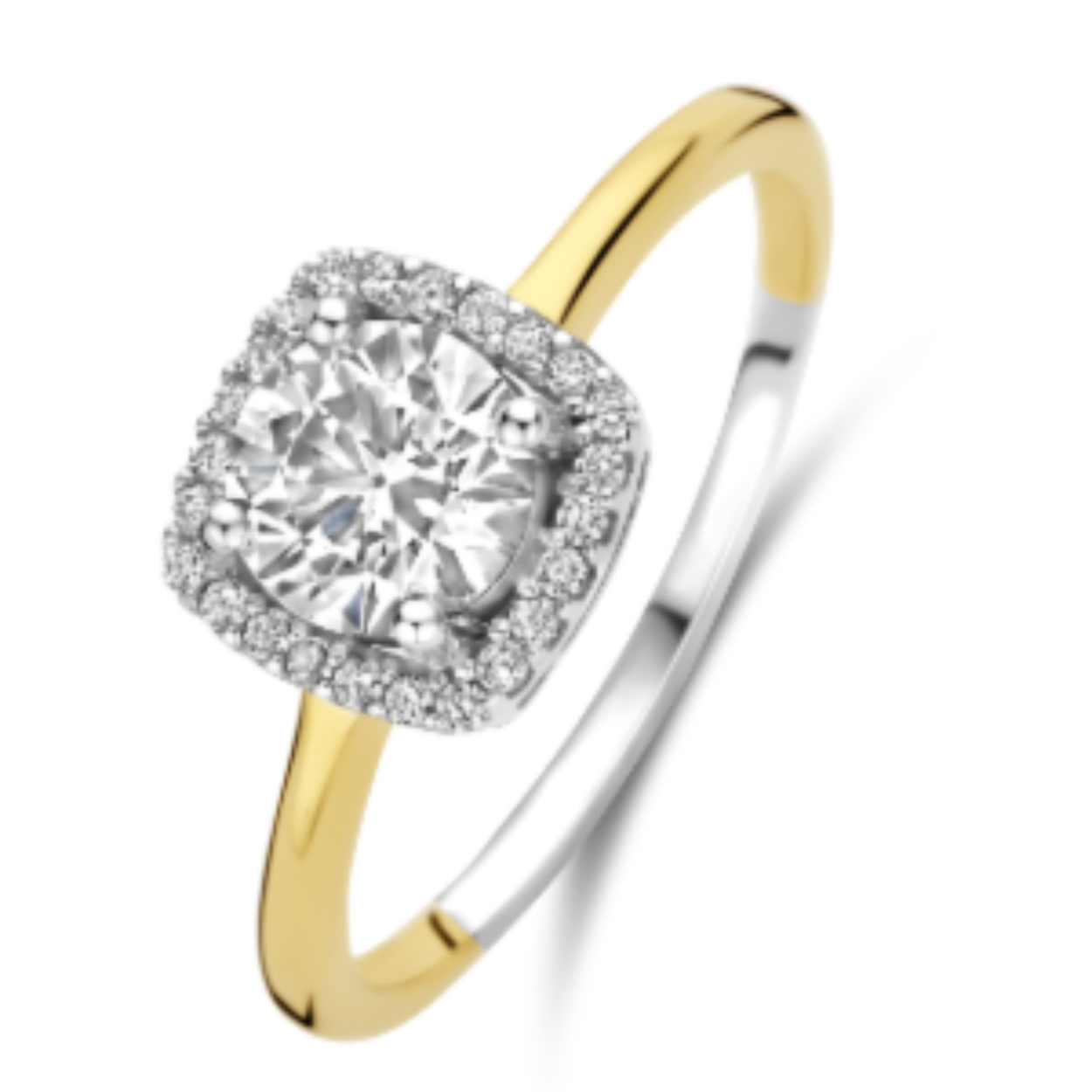 zilver/verguld ring zirkonia