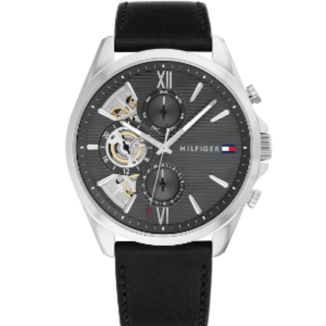 Tommy Hilfiger TH1710644 Horloge Heren Staal Zilverkleurig 44mm
Dit specifieke horloge van Tommy Hilfiger uit de Baker serie met artikelnr: TH1710644 is een stoer herenhorloge die zeker in je collectie past. Het leren herenhorloge heeft een ronde zilverkleurige kast met een gladde bezel en een donkergrijze wijzerplaat met dag,- datum en 24-uursaanduiding en zilverkleurige wijzers en accenten. De zwarte lerenband is op lengte verstelbaar en heeft een gespsluiting. Het horloge heeft een mineraalglas, een doorsnee van 44mm en is 5ATM. 

Het merk:
Sinds de lancering van het merk in 1985 is Tommy Hilfiger wereldwijd bekend geworden als pionier van de klassieke Amerikaanse coole stijl. Geïnspireerd door de iconische popcultuur en het Amerikaanse erfgoed. De dames en herencollectie van dit seizoen bestaan uit minimalistische silhouetten en rustieke lederen details. De herenhorlogecollectie biedt iconische uurwerken met roestvrijstalen, lederen en siliconen banden.

Specificaties:
- Mineraalglas
- Ronde kast 44mm
- Zilverkleurige horlogekast
- Donkergrijze wijzerplaat
- Zwarte leren band 
- 5ATM