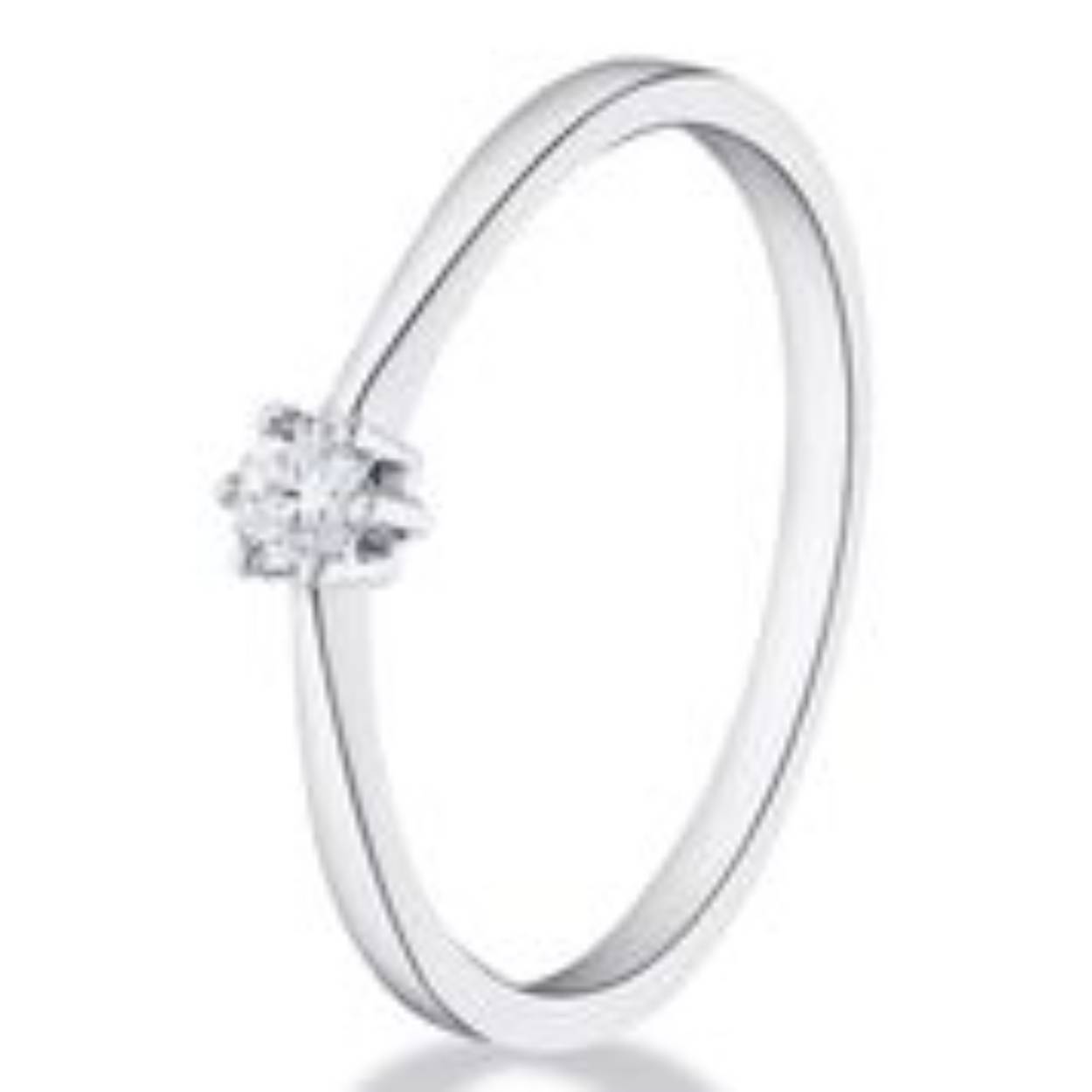 wit gouden ring  1x0.07 H/Si diamant