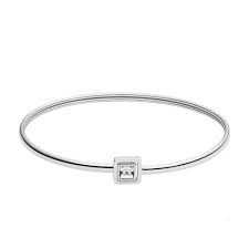 Dames armband staal 60mm met zirkonia
