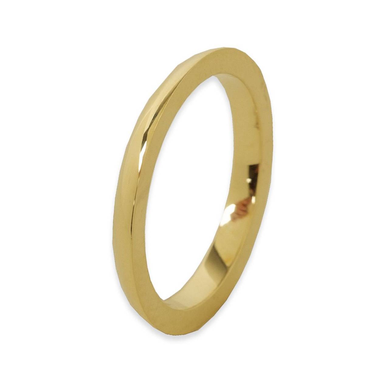 14k geelgouden aanschuifring 2.5mm vlak/bol