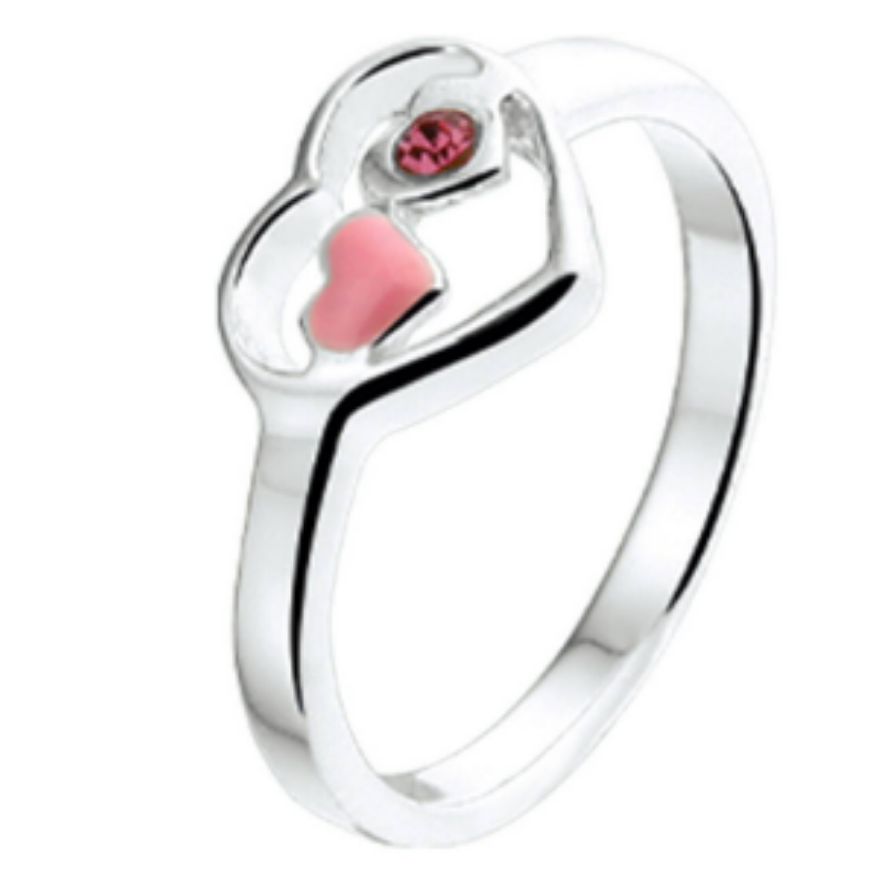 Zilveren ring met een hartje 