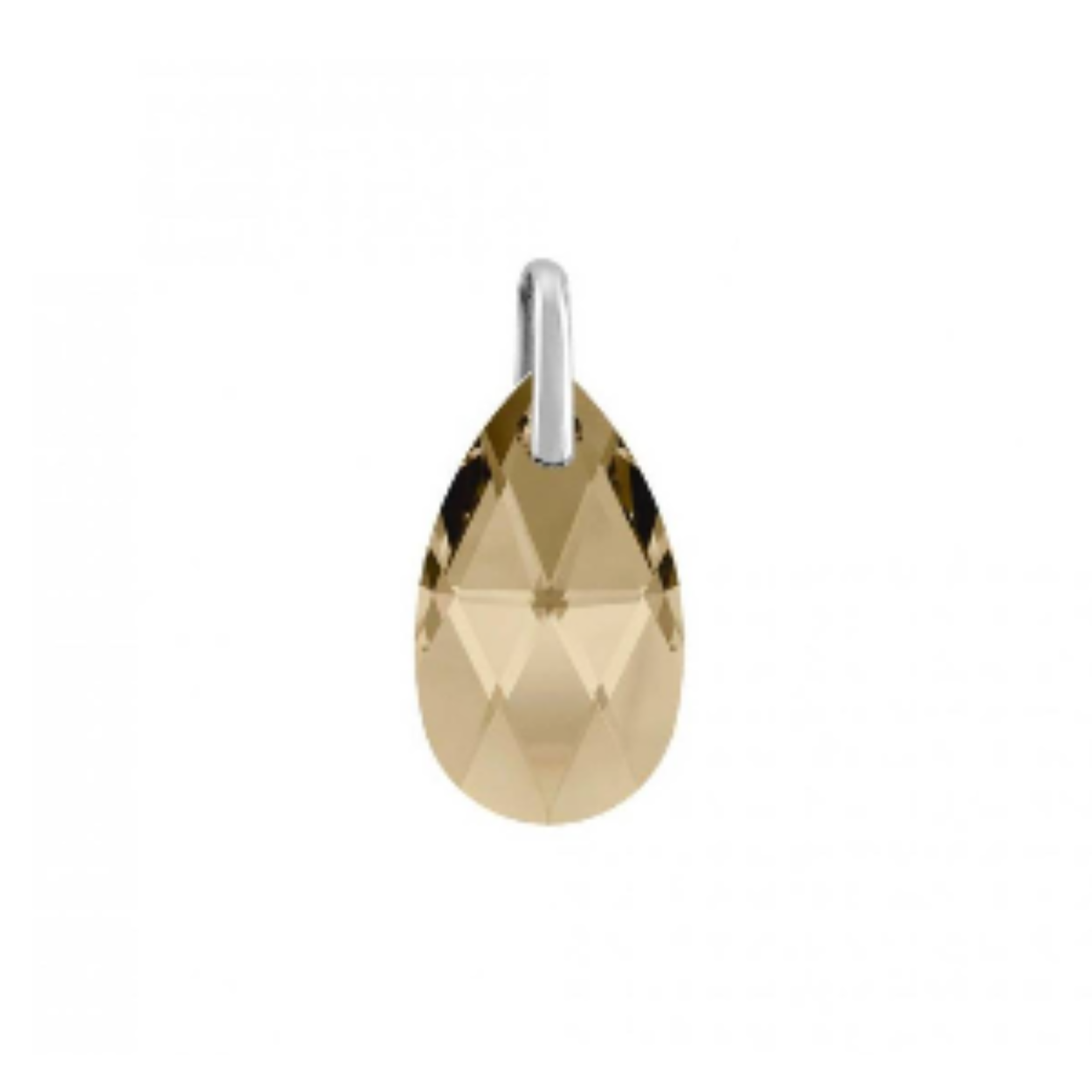 Combineer deze Golden Shadow kleurige Pera hanger met de bijbehorende oorhangers voor aan de creoli oorbellen, om je look helemaal compleet te maken. Deze 22mm hanger is niet wisselbaar en is gemaakt van 925 Sterling zilver en voorzien van een rhodium plating met Golden Shadow kleurige kristal.