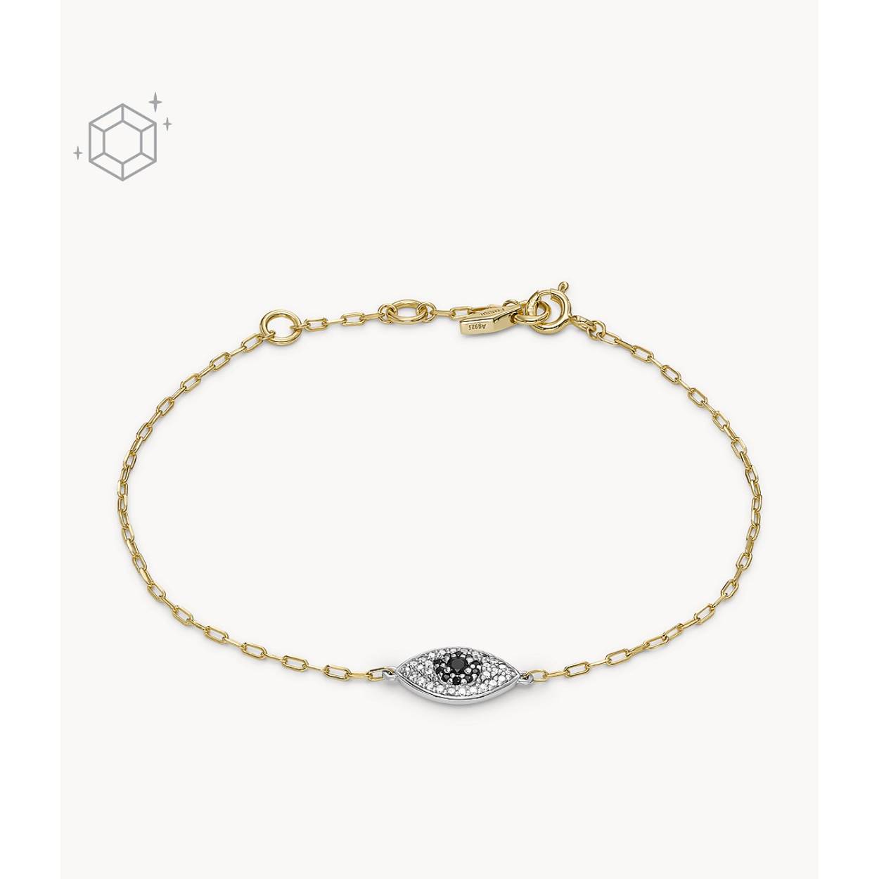 Evil Eye 14K Gold Plated Sterling Silver Chain Bracelet