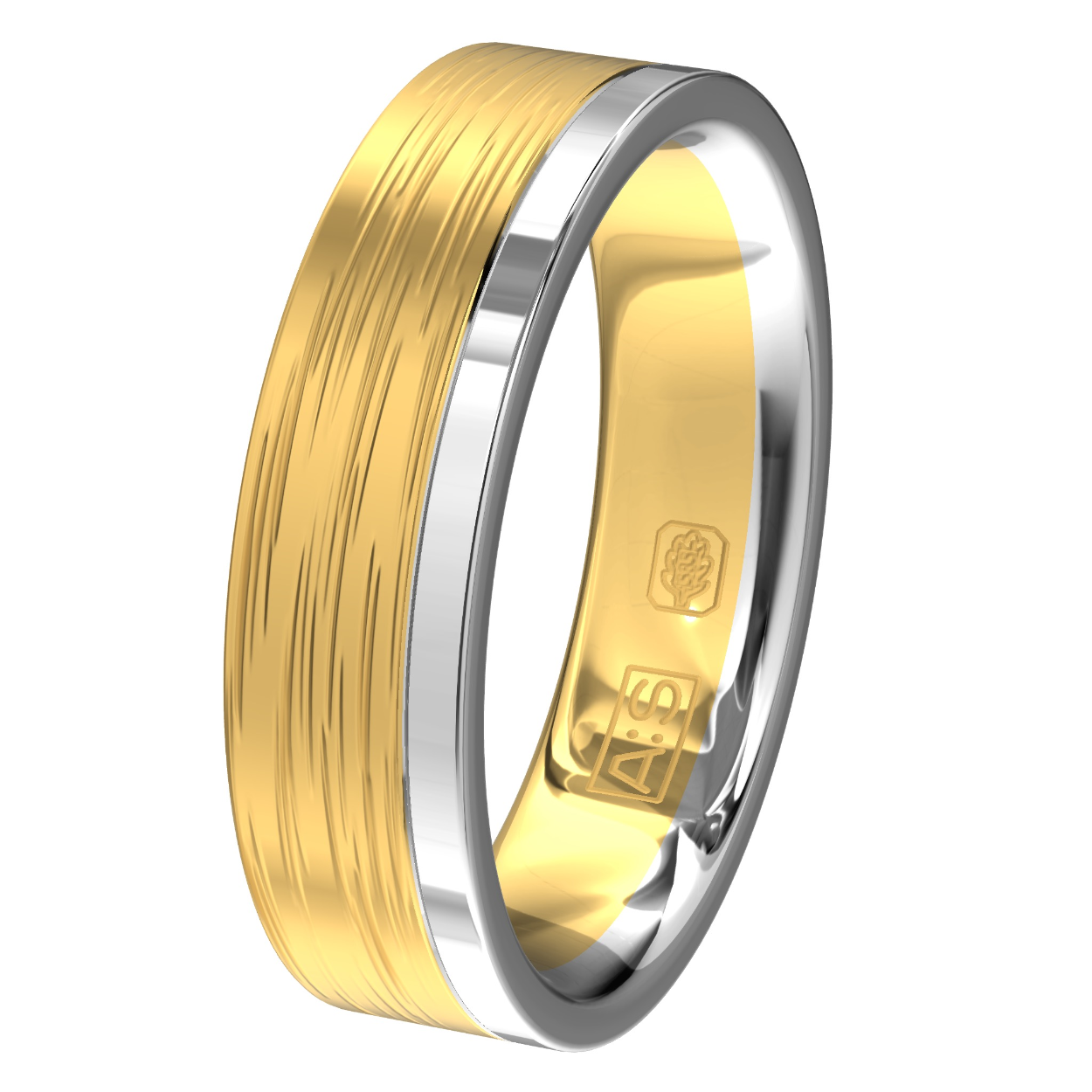 De AS model 989, 14 kt bicolor geel-witte ring is een verfijnd sieraad met een unieke combinatie van geel en wit goud. Deze ring, maat 61, valt binnen de categorie juwelen. Het beste te dragen als elegant accent bij zowel formele als casual outfits, waardoor je stijlvol en tijdloos voor de dag komt.