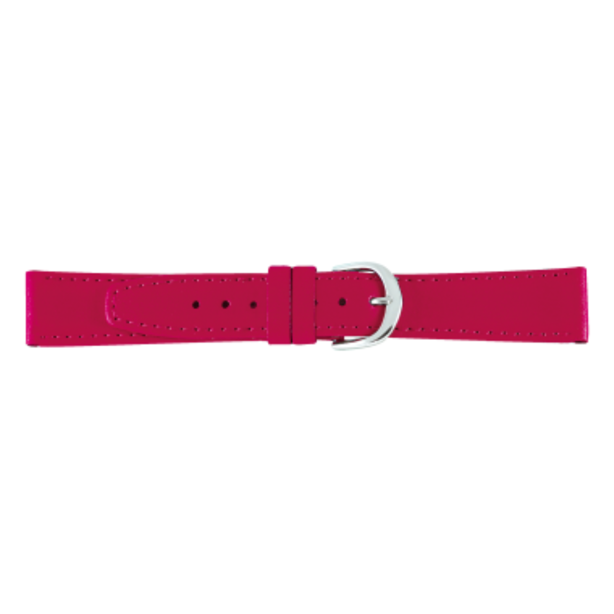 Horlogeband leder 16mm rood met stiksel