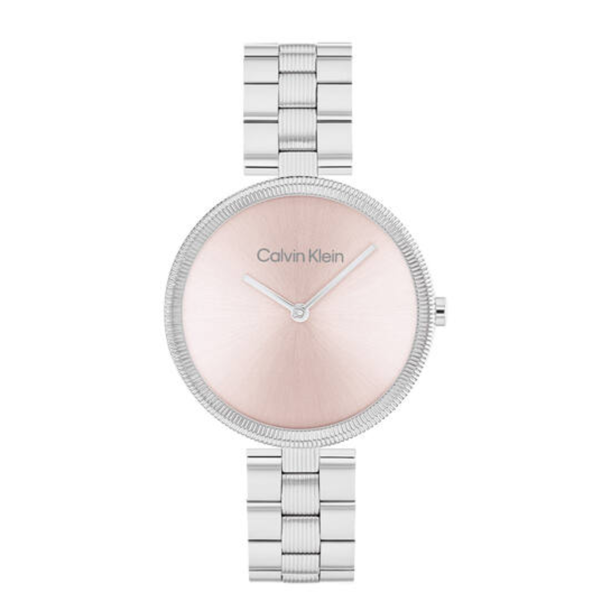 Calvin Klein CK25100015 Dames Staal Horloge 32mm 
Dit Calvin Klein dameshorloge met nr CK25100015 is een chique en minimalistisch ontwerp. De stijlvolle zilverkleurige ronde stalen kast heeft een gekartelde bezel. Deze kartels lopen ook mooi over in de stalen schakelband. Op de blush sunray wijzerplaat zijn de fijne wijzers goed zichtbaar. Het sierlijke horloge heeft een mineraalglas, een doorsnee van 32mm en is 3ATM.

OVER CALVIN KLEIN
Calvin Klein is een wereldwijd lifestylemerk dat gewaagde, vooruitstrevende idealen en een verleidelijke, vaak minimalistische, esthetiek nastreeft. Calvin Klein werd groot in de jaren 70 door haar mode- en merkjeans collecties. In de jaren 80 lanceerde Calvin Klein haar spraakmakende ondergoed dat uitdrukkelijk van logo ’s voorzien was. Vanwege het grote succes is het merk ook succesvol uitgerold in Accessoires, Parfums, Home, Brillen, Golf, Horloges en Sieraden.
Sinds de oprichting in 1968 door Calvin Klein, heeft het merk haar reputatie opgebouwd als leider in de Amerikaanse mode, dankzij een cleane esthetiek en innovatieve ontwerpen. Calvin Klein wil haar publiek verleiden en inspireren door middel van provocerende beelden en opvallende ontwerpen die prikkelen. 

SPECIFICATIES:
- Mineraalglas
- Zilverkleurige stalen kast
- Blush sunray wijzerplaat 
- Zilverkleurige schakelband
- Ronde kastvorm, Ø 32mm
- 3ATM