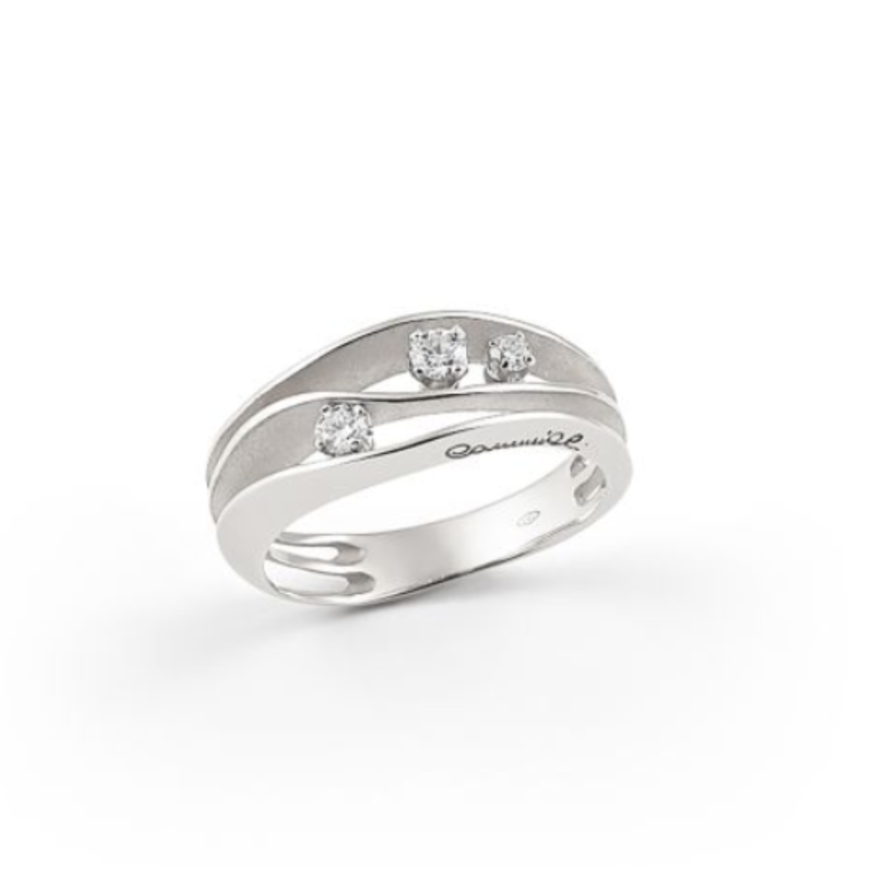 Dune Series Ring, 18Kt White Ice Gold met diamanten 0.19ct.