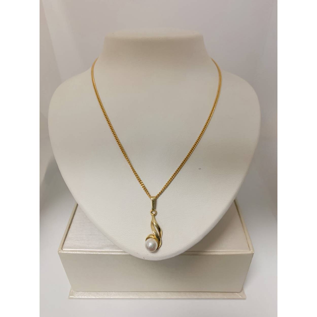 VINTAGE gouden collier met parel
