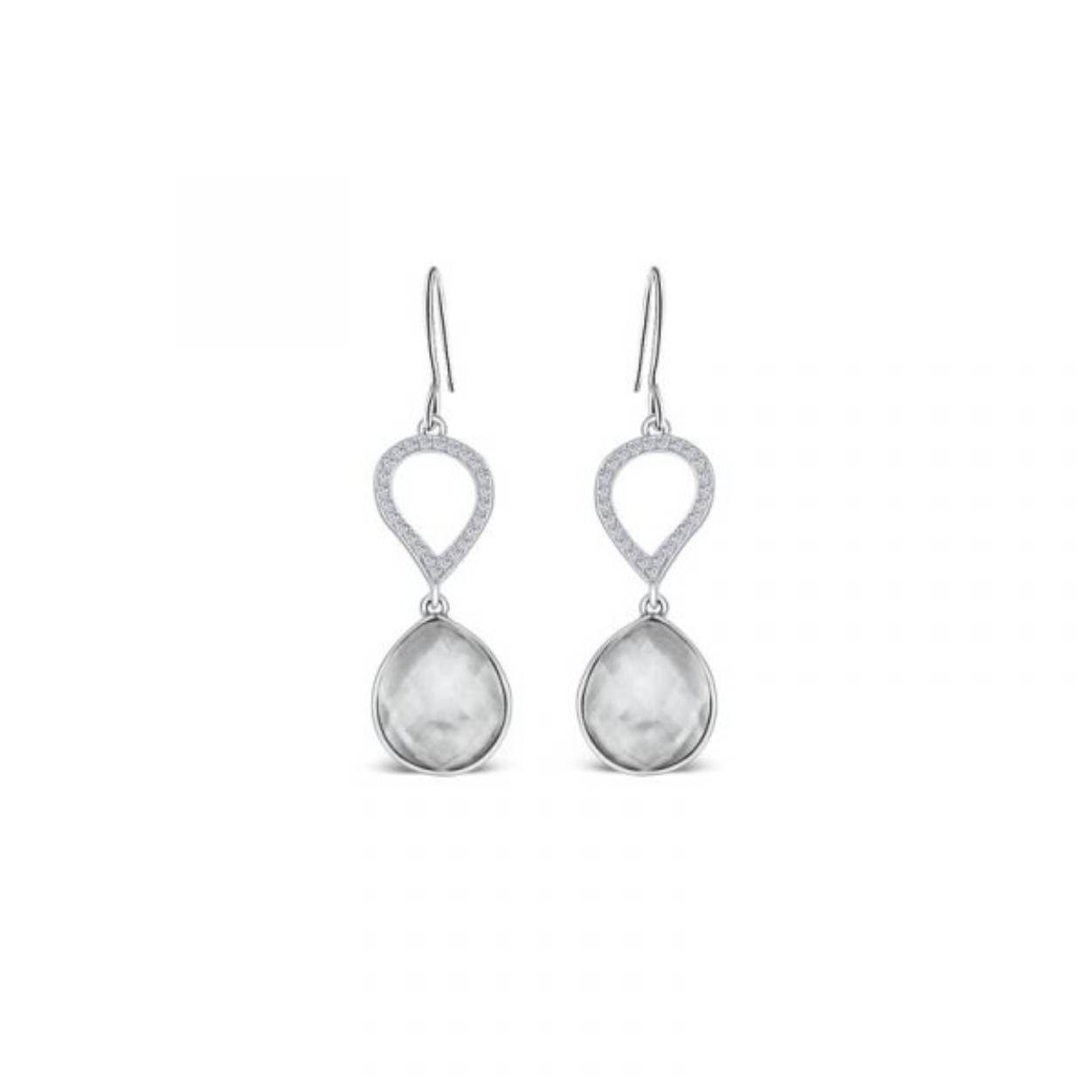ETERNO GIOLLA MOP zilver oorhangers met zirkonia