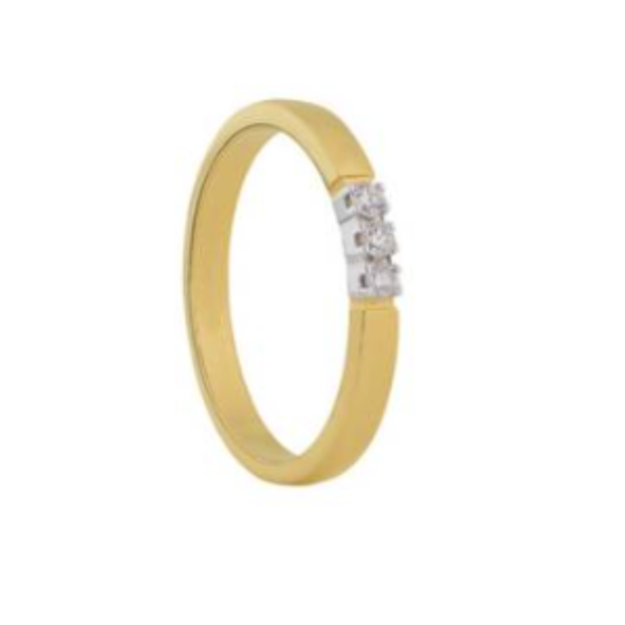 Eclat alliance gouden ring met witgouden zetting. Deze ring is gezet met een diamant 3x 0.02crt tw vvs.Totaal aan diamant 0.06crt
Bij deze alliance ring is het ook mogelijk diamanten bij te zetten.

