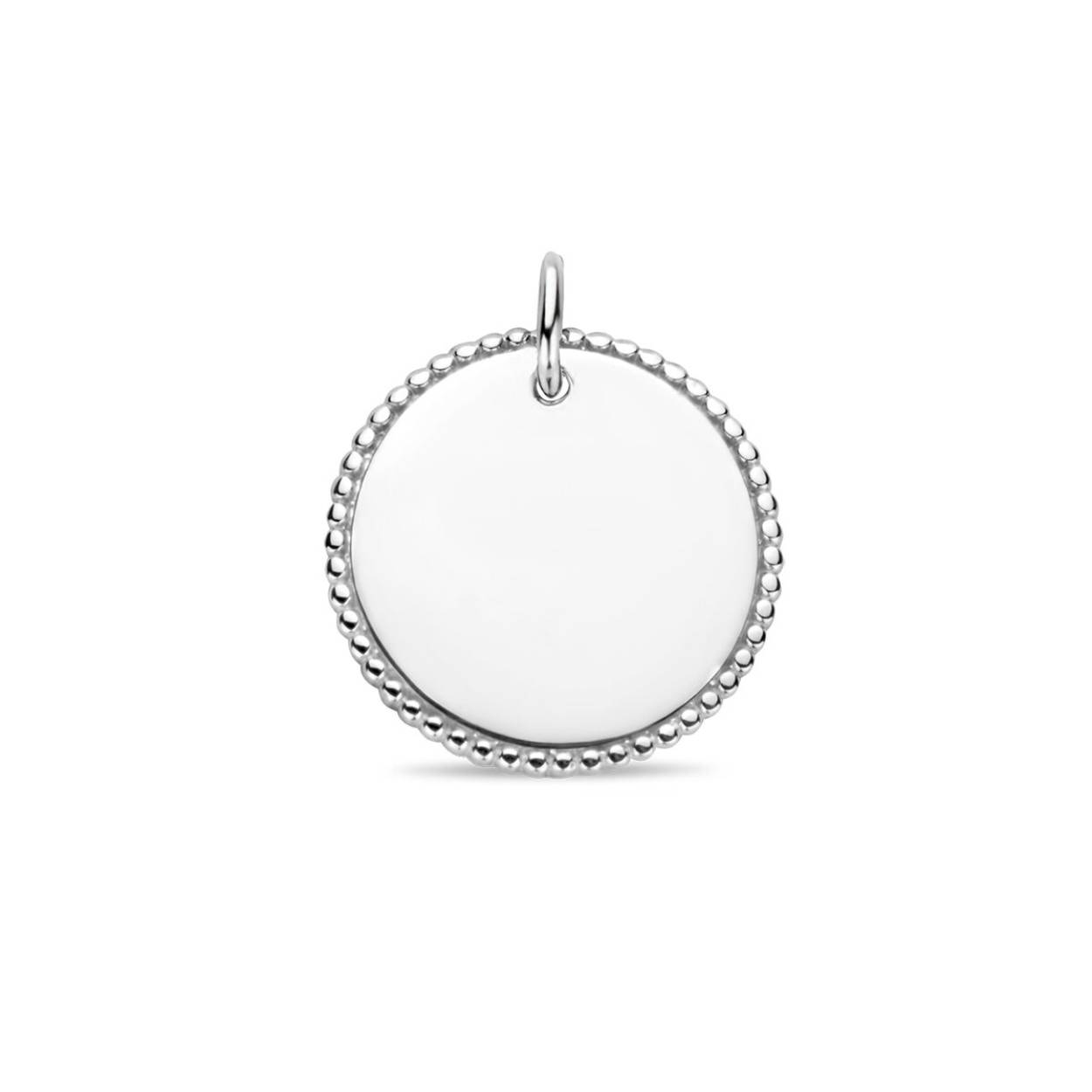 Gerhodineerd 925 zilveren graveerhanger. De dikte van de graveerplaat is ongeveer 0.4mm.