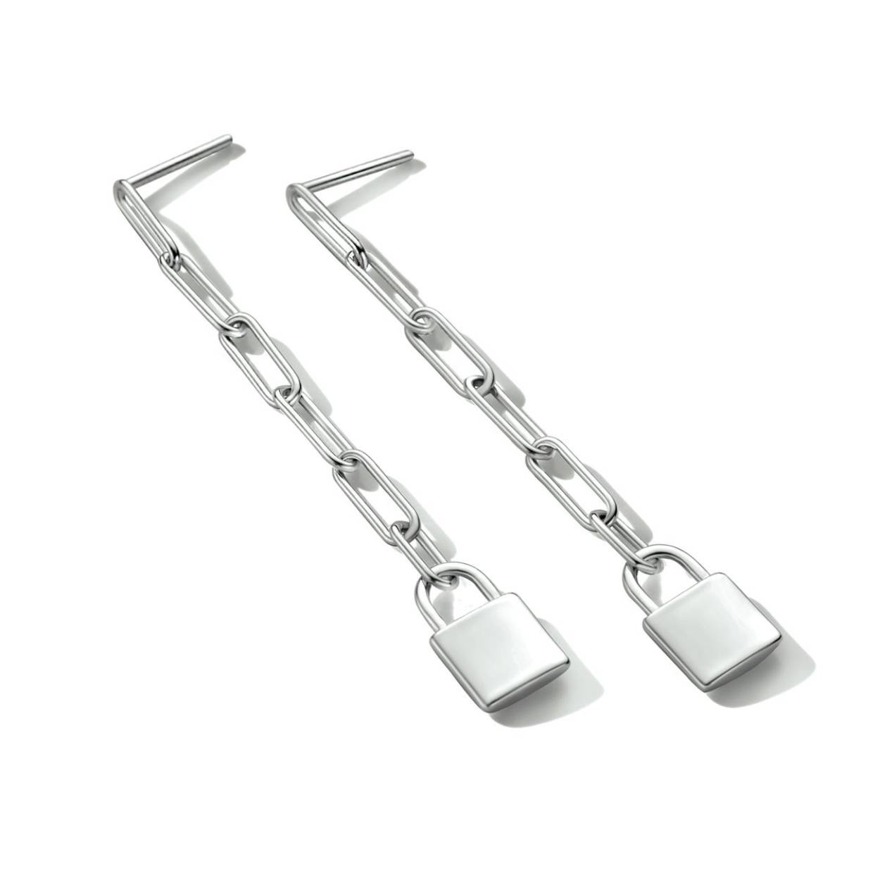 Gerhodineerd 925 zilveren oorhangers uitgevoerd met een slotje.