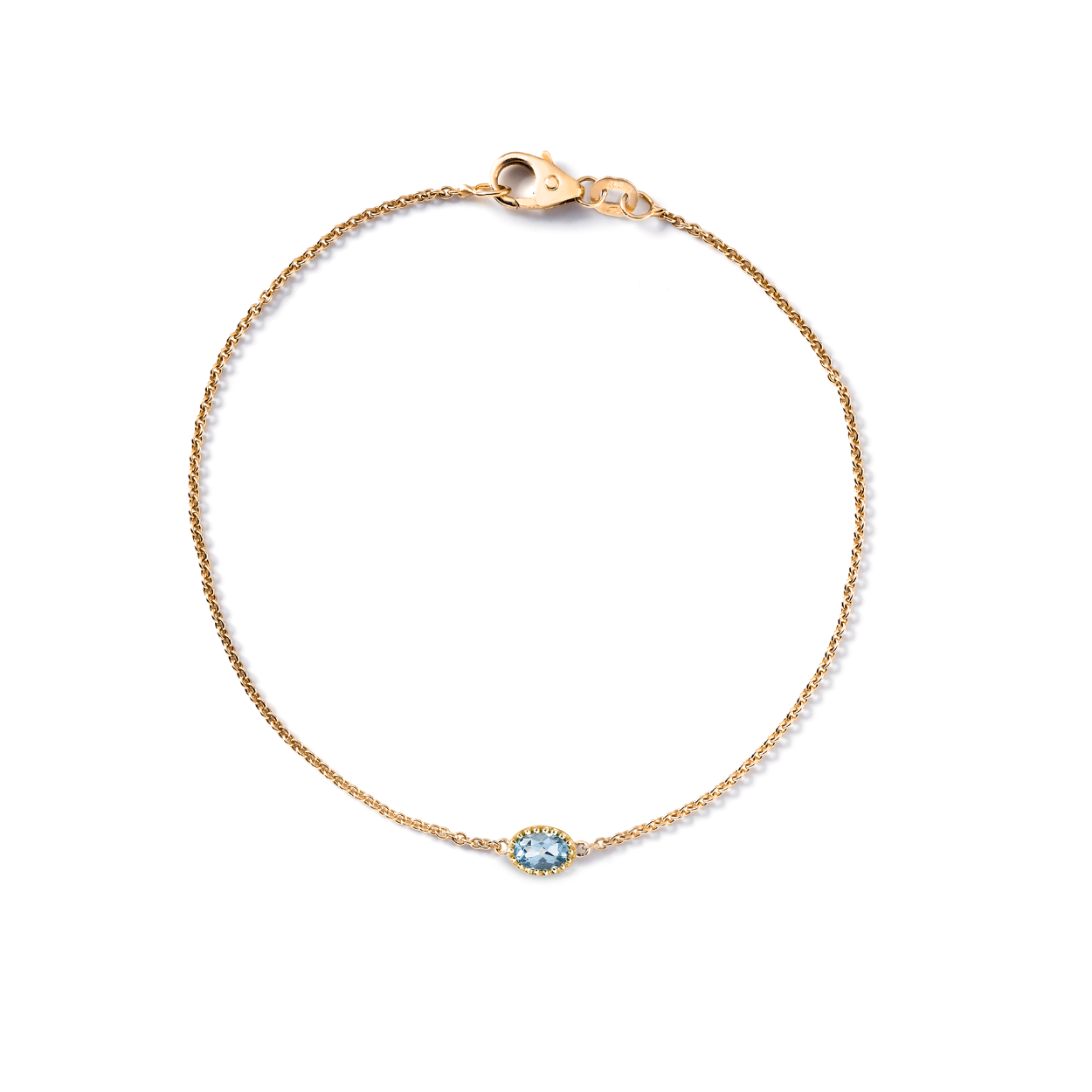 Armband Ma Petite 14kts goud met blauw topaas
