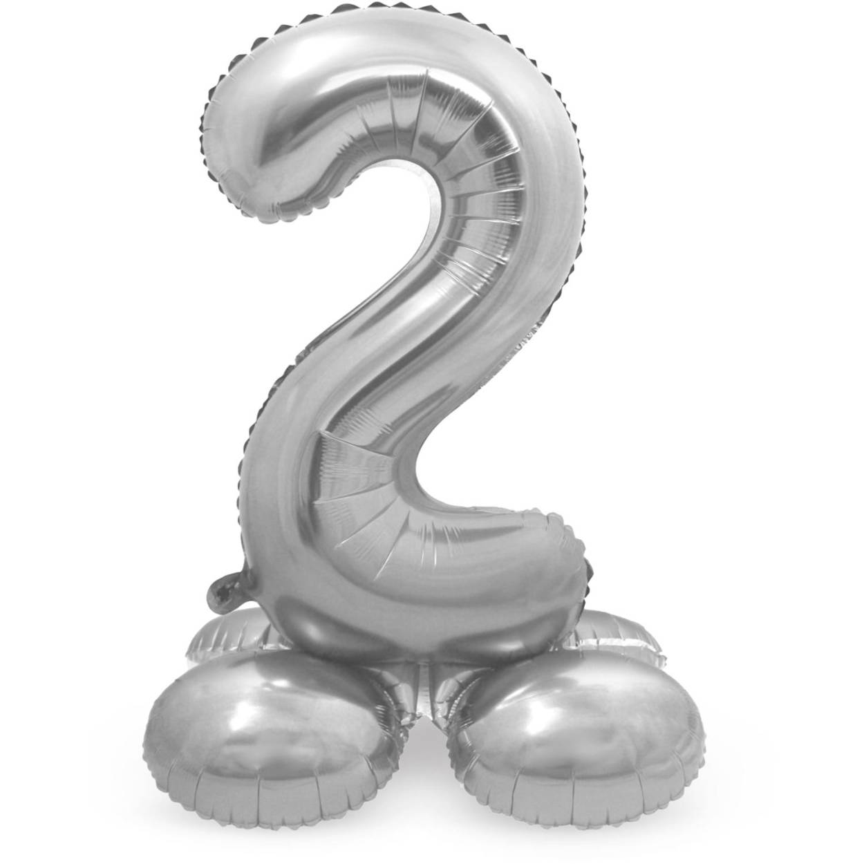 Staande Folieballon Cijfer 2 Zilverkleurig - 72 cm. Inhoud: 1 folieballon. Kleur: Zilverkleurig. Bijvoorbeeld te gebruiken tijdens de volgende feestgelegenheid/feestgelegenheden: Verjaardag, Kinderfeestje en Jubileum. Deze folieballon is 28 inch/72 cm en kan gevuld worden met lucht (geen helium nodig). Het artikel is gemaakt van folie.