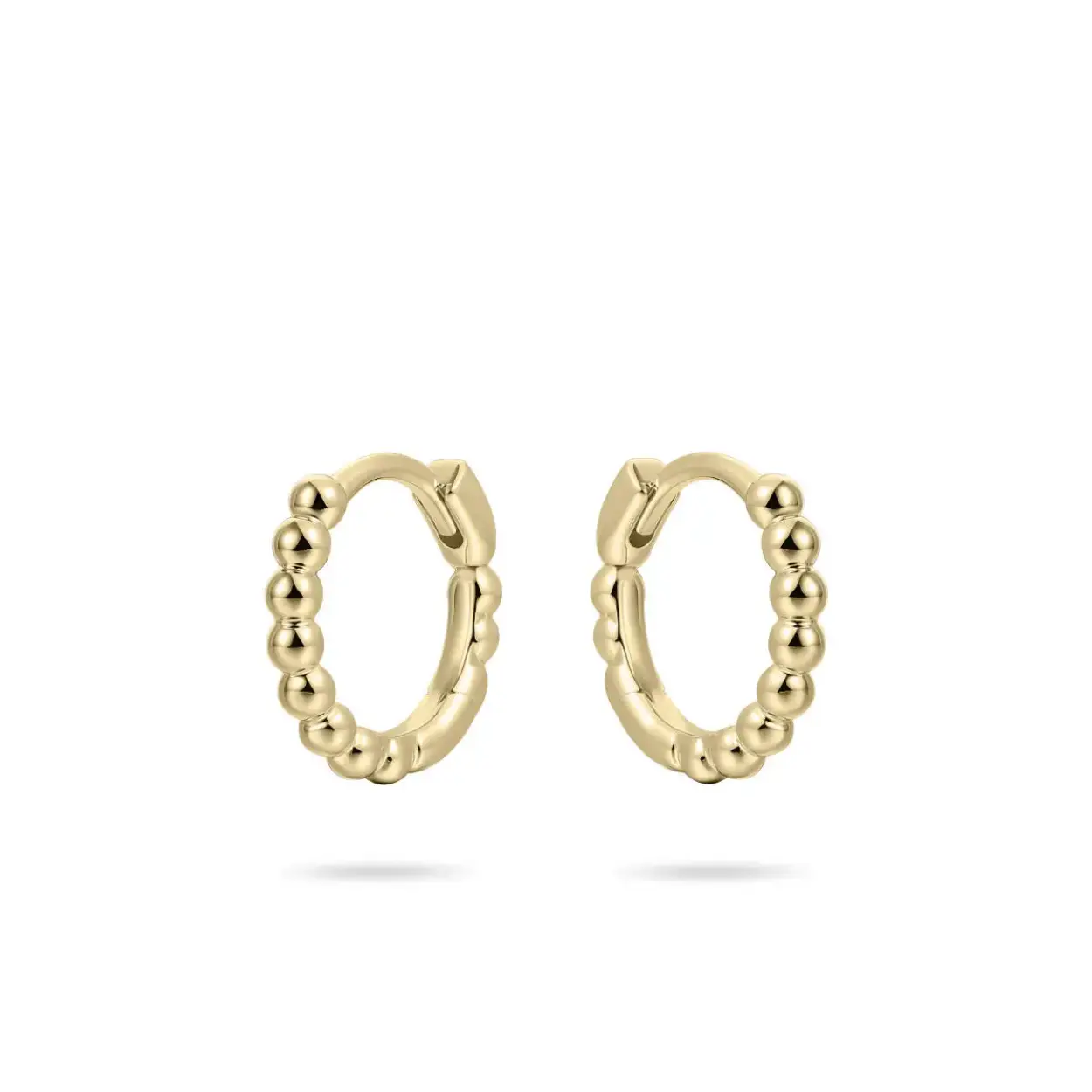 Mini beaded hoops gold plated