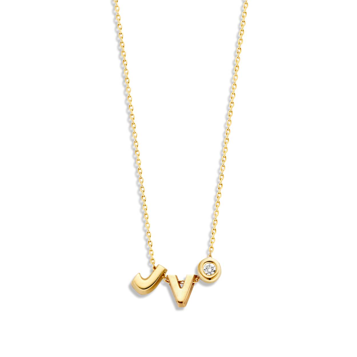 JUST FRANKY CAPITOL COLLECTIE NECKLACE 2 Letters & 1Diamond