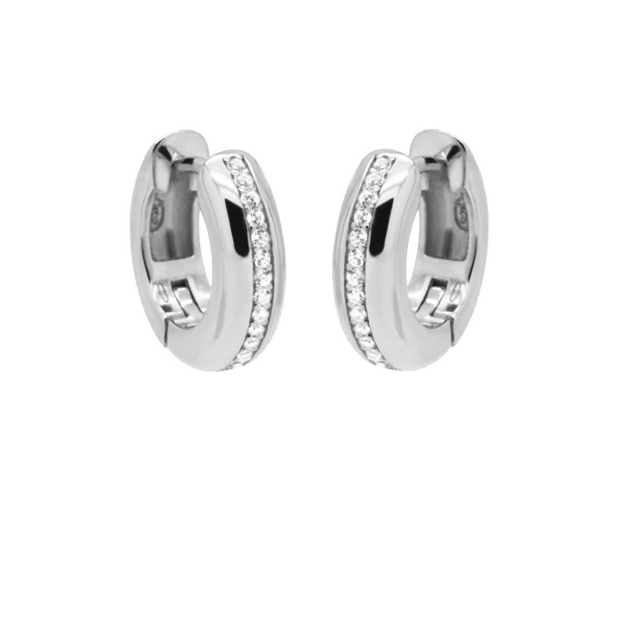 Karma oorringen ELLINOR | zilver | zirkonia's | 13mm