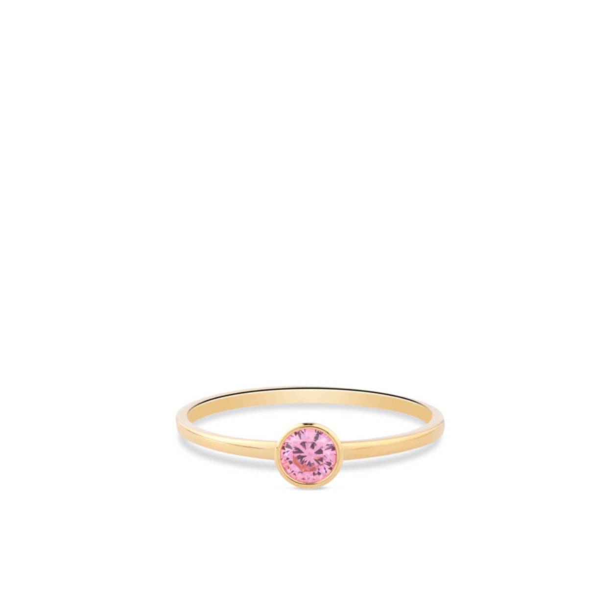 Swing Jewels 14krt geelgouden ring met roze zirkonia. 