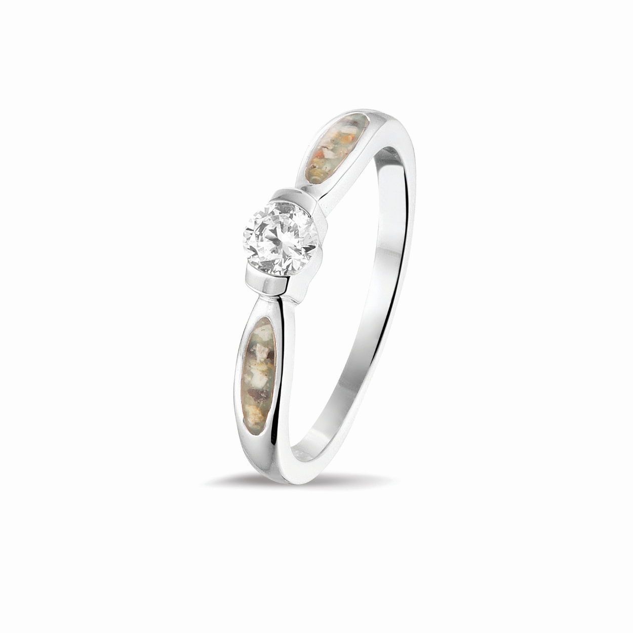 RG43 silver ring zirkon maat 50