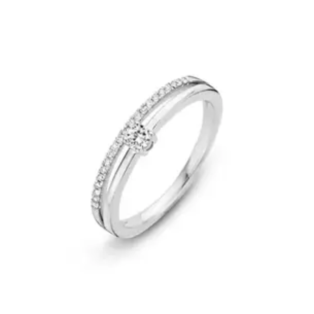 De WG ring MT161/4 BRIL 0.17ct (modelnummer BR657189901) is een verfijnde ring van witgoud, voorzien van een briljant van 0.17ct. Deze ring, maat 58, behoort tot de categorie juweel met edelsteen. Draag deze elegante ring als blikvanger op een avondje uit of als dagelijks item voor een verfijnde look.