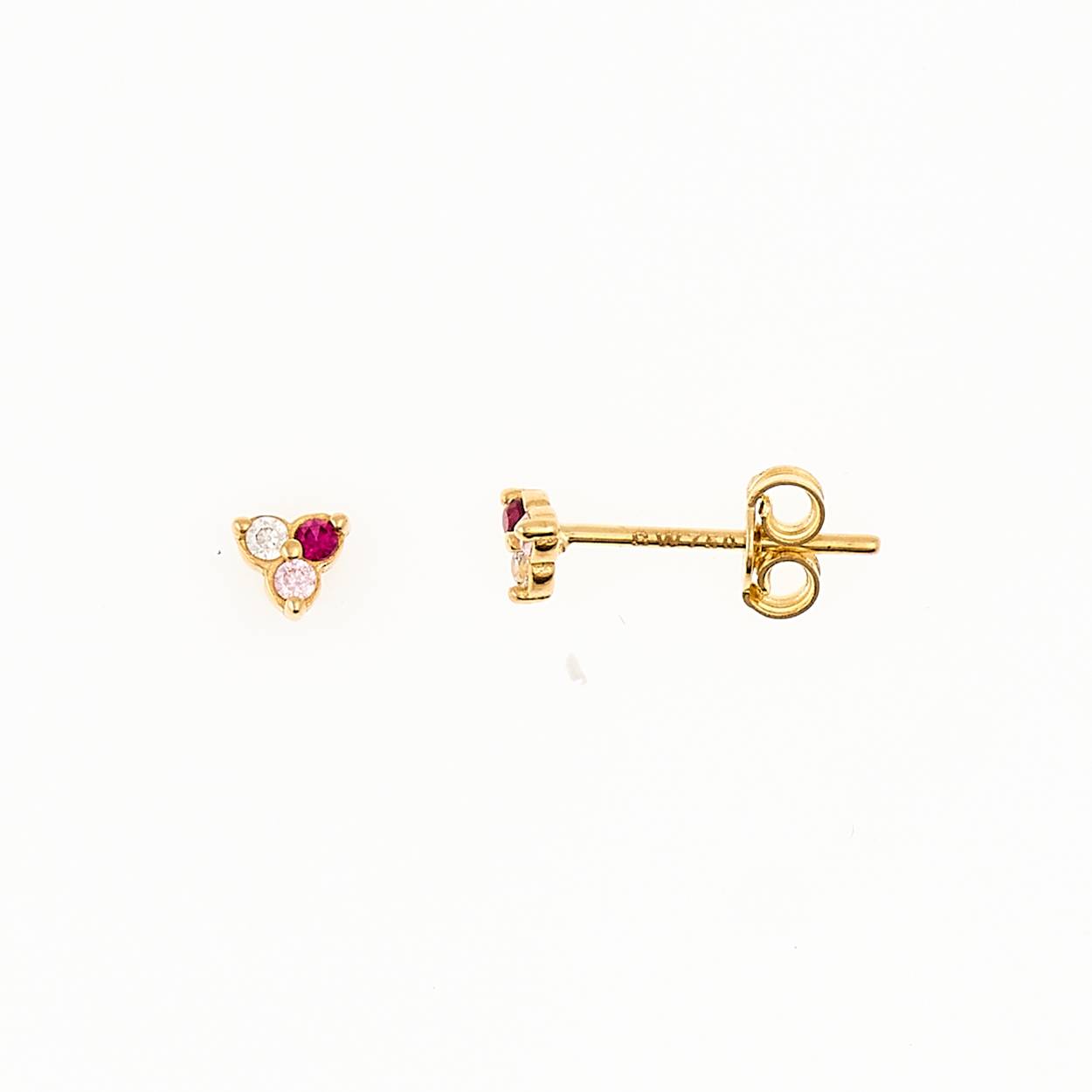 Swing Jewels 14 karaats gouden oorstekers met zirkonia's roze