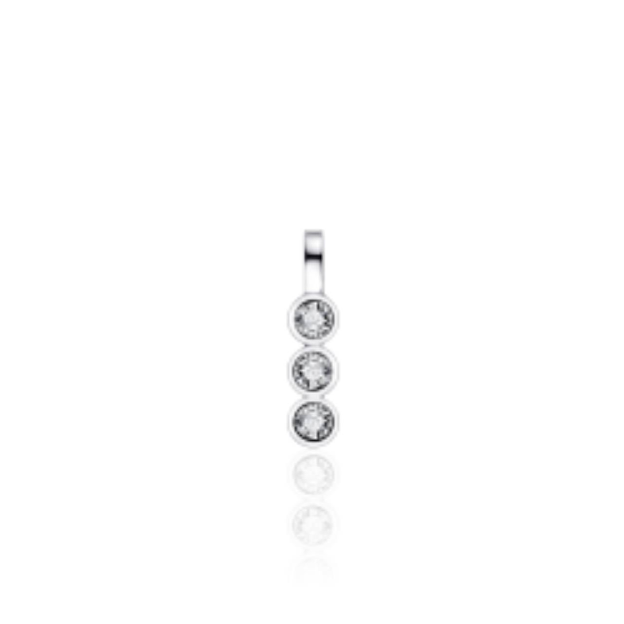 hanger zilver | 3 zirkonia's verticaal