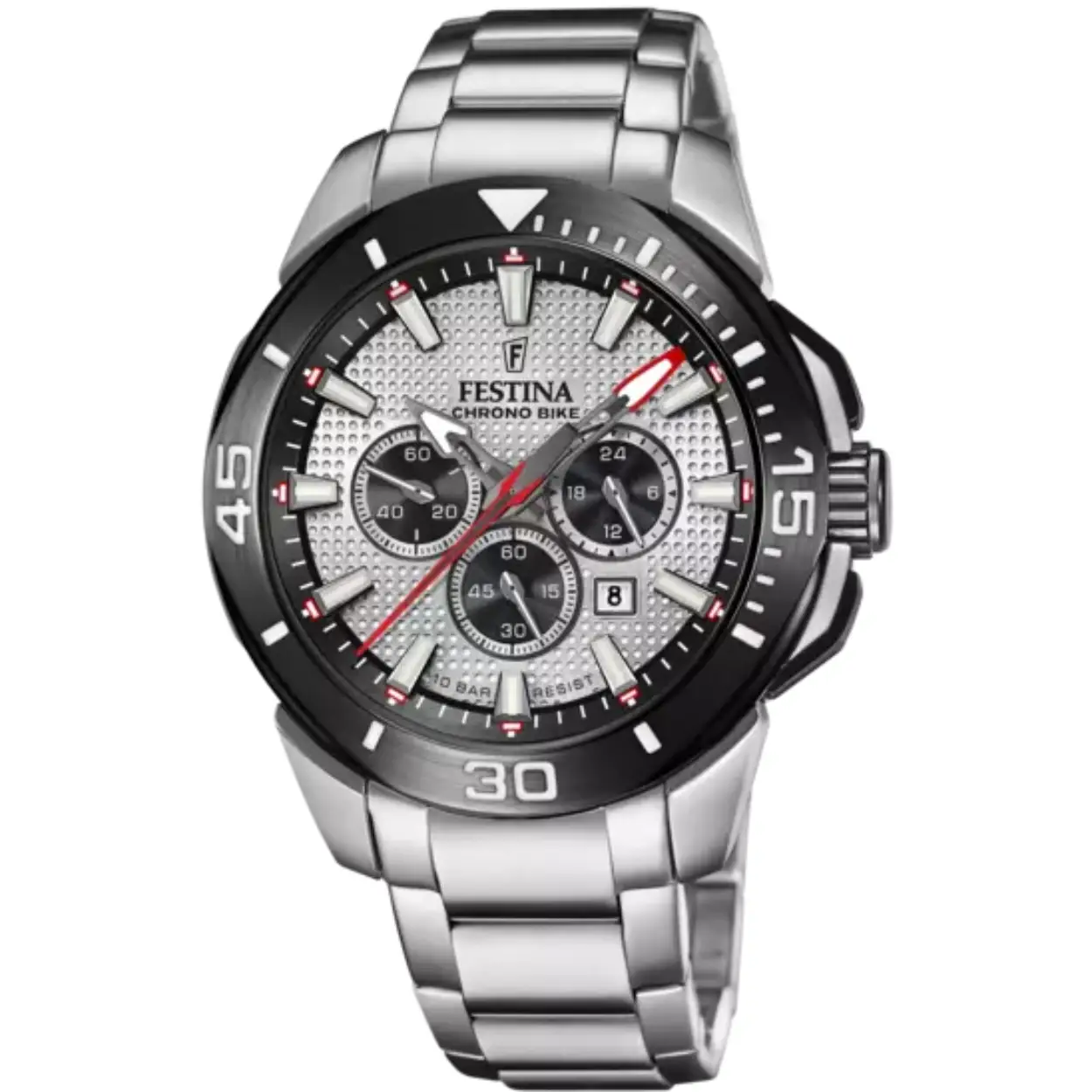 Festina heren horloge F20641/1 met een 316l roestvrij staal kast en een mineraal glas met een 316l roestvrij staal band/armband.

Festina horloges zijn de perfecte mix van elegantie en functionaliteit.Festina biedt een herkenbaar design, constante technologische evoluties en en een perfecte prijs/kwaliteit garantie.