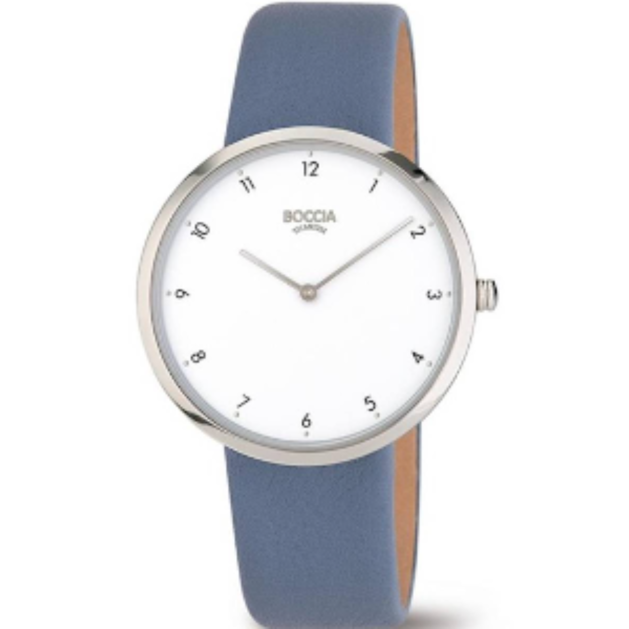 Dameshorloge met blauw leren band