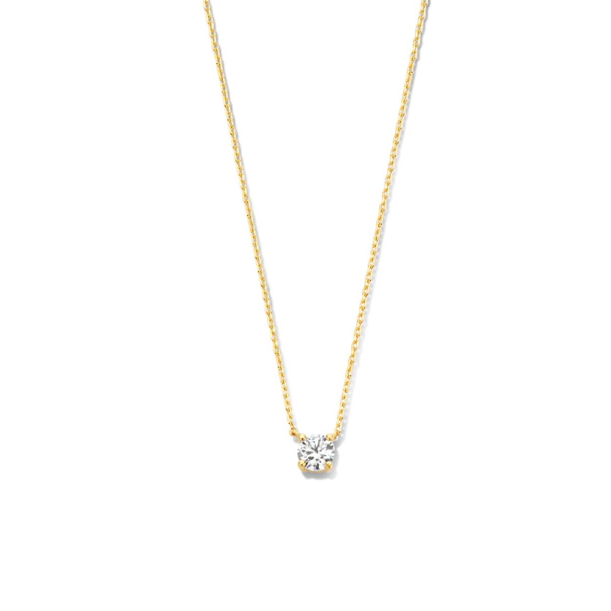 Geelgoud collier zirkonia 0,8 mm 40 - 42 - 44 cm
