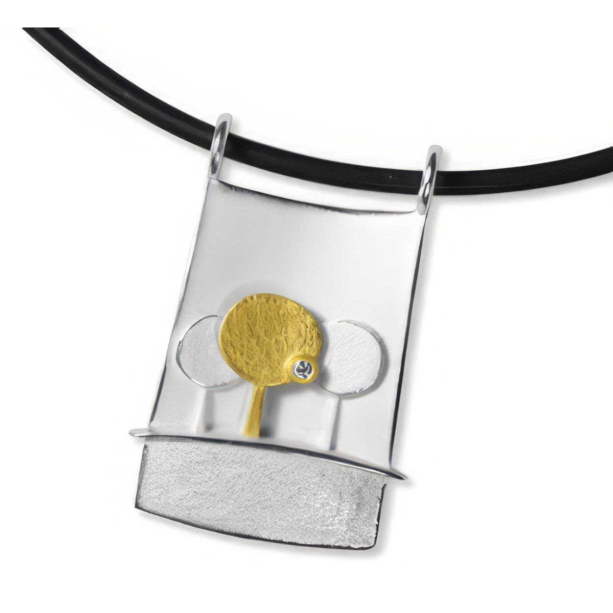 ZIlveren hanger met 18 kt. goud