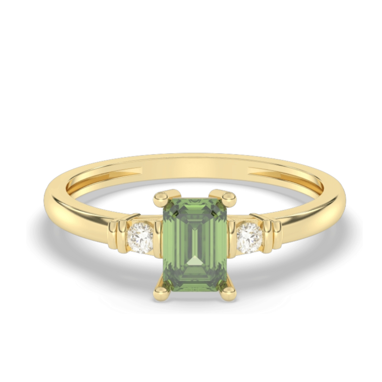 14 Krt GGD Ring 4-0.04 H SI Tape/1-0.56 Peridot