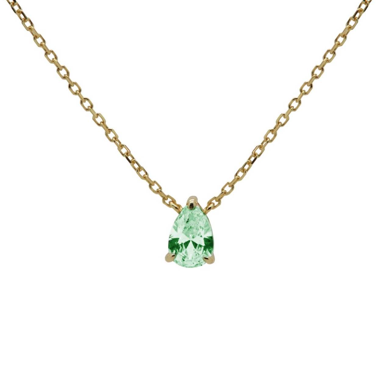 T304GP_G Karma collier | Zilver verguld | Groene zirkonia