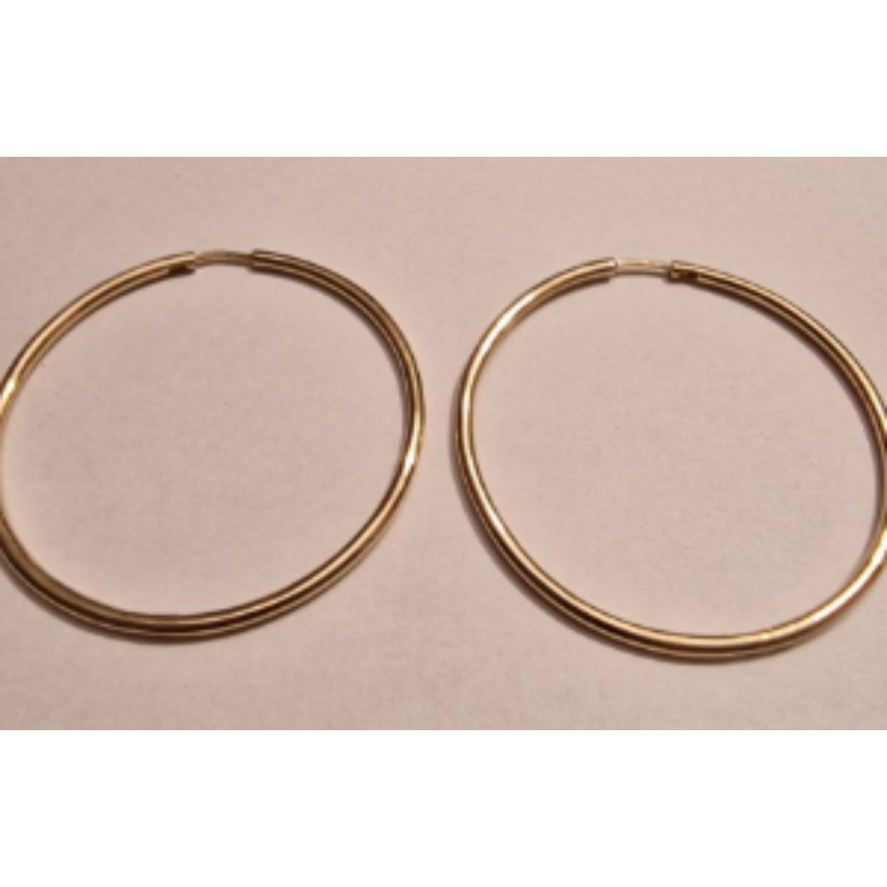 14k massieve geelgouden creolen ,diameter 45 mm en draaddikte 2 mm