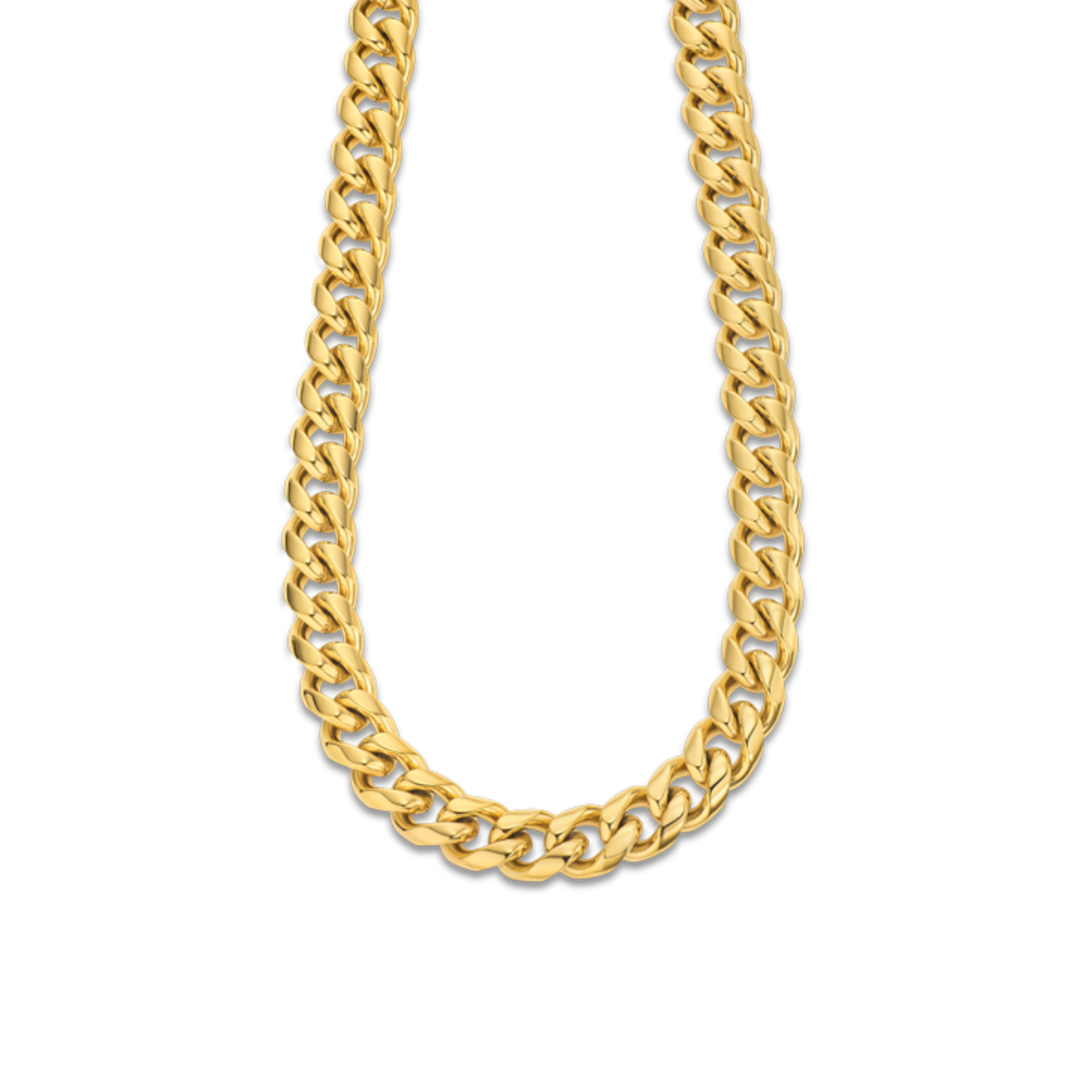Heren collier volledig geel staal