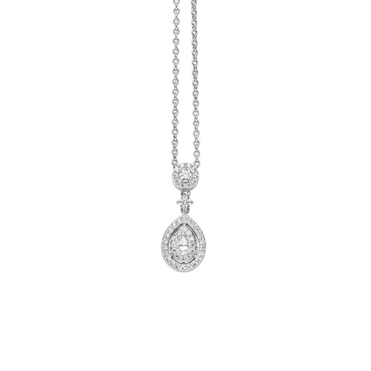 Prachtig klassieke collier van het merk Viventy bezet met zirkonia.