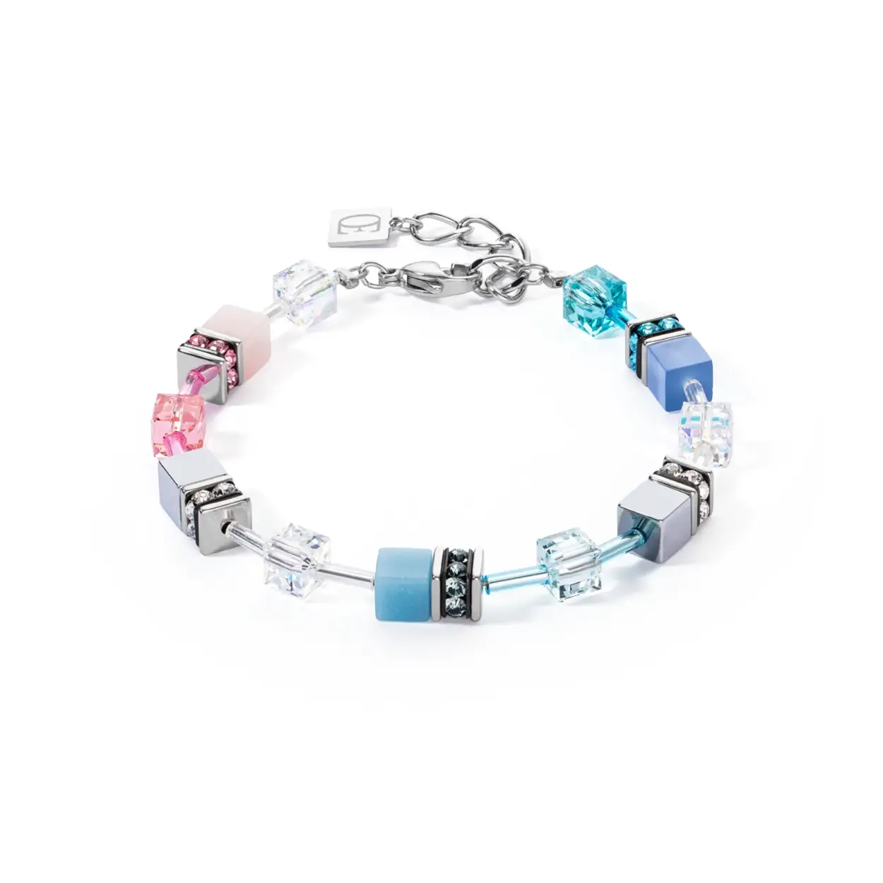 Coeur de Lion armband met hemathiet, polaris en swarovski kristallen