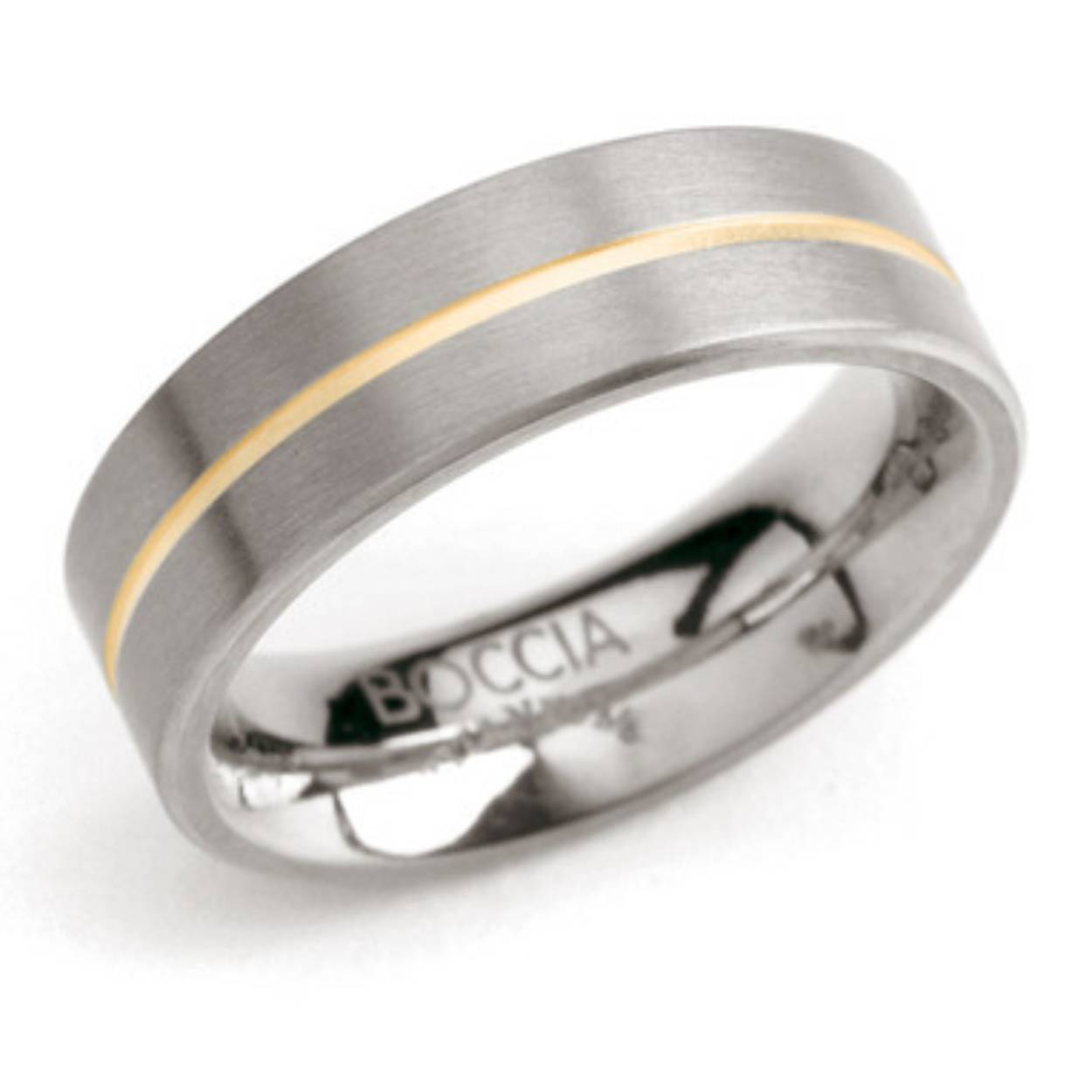 Dit is een ring van het merk Boccia Titanium