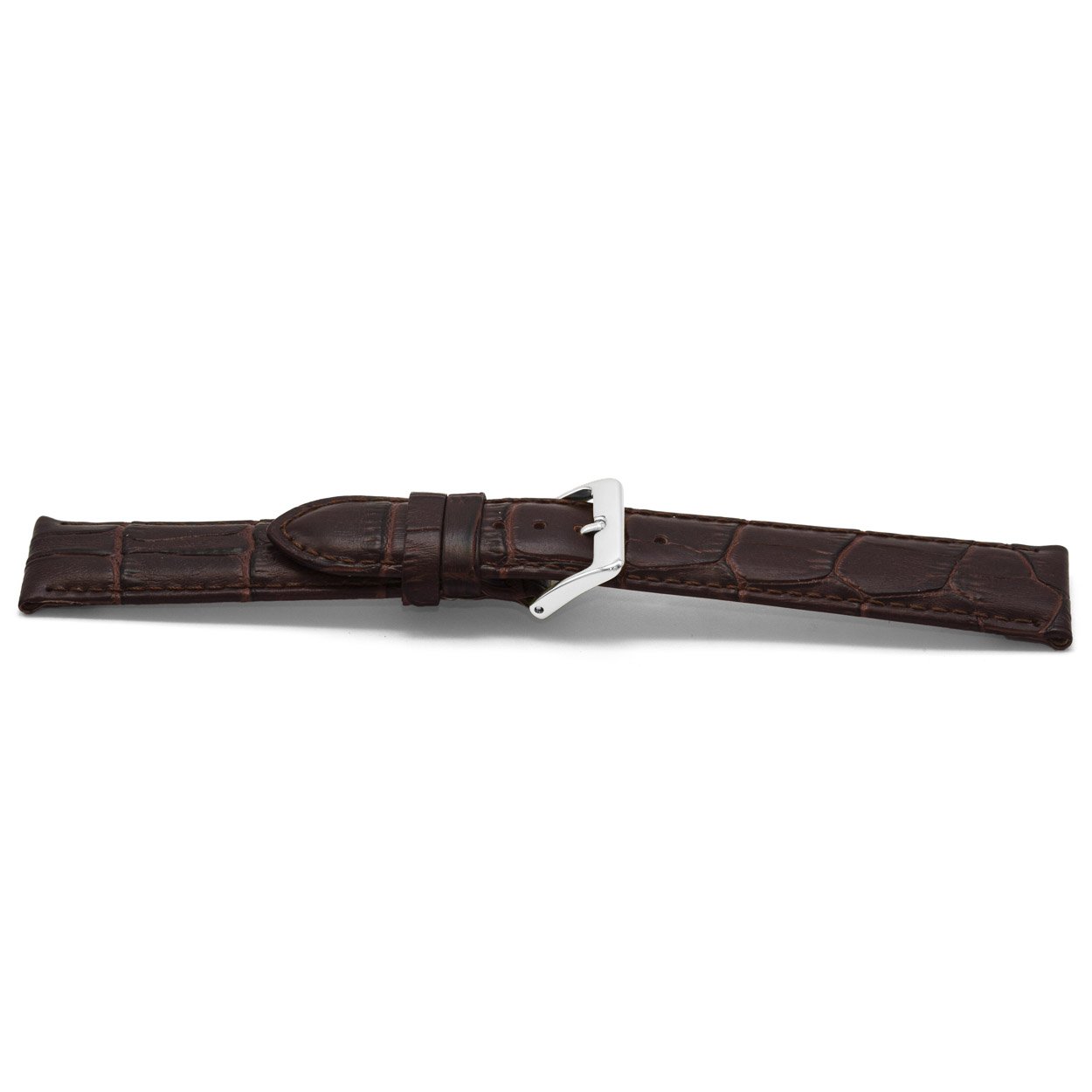 Bruin lederen horlogeband met zilverkleurig edelstalen gesp.
Kleur band: Bruin
Band dikte: 4.4mm
Band lengte: 75/115mm
Band breedte: 22x20mm
Gesp: Stainless steel
Bekleding binnenband: Nubuck
Gestikt: Ja, dezelfde kleur als de band.
Pushpin: Exclusief
Hypo allergisch: Ja
EAN;8716667161405