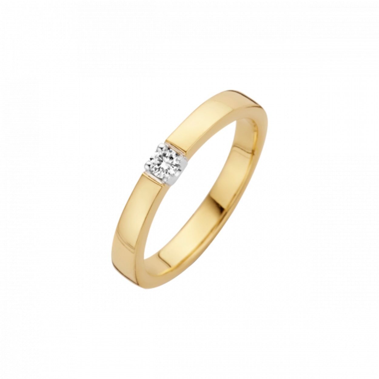 1 prachtige briljant in de MEMOIRE ring, draagbaar elegant en schitterend, door de lage zetting weinig kwetsbaar, heel mooi alleen te dragen of in combinatie met aanschuifringen.
0.07 crt en verkrijgbaar in diverse andere uitvoeringen