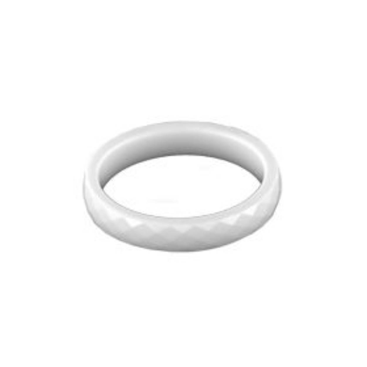 ceramic ring white faceted size 58