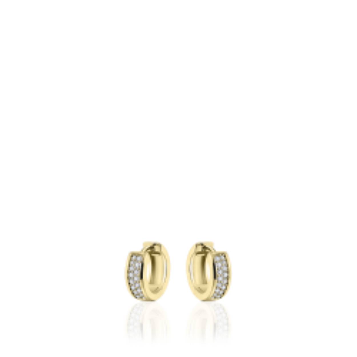 14k Gouden oorringen 5x15mm met Zirkonia