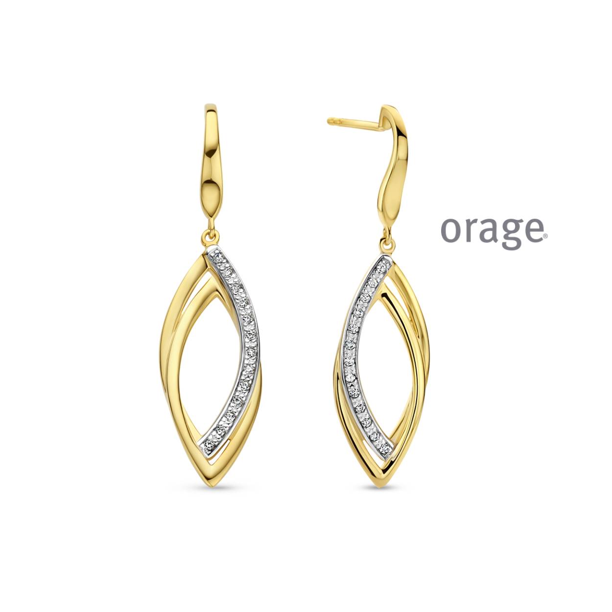 Vergulde oorbellen met zirconium
BA080