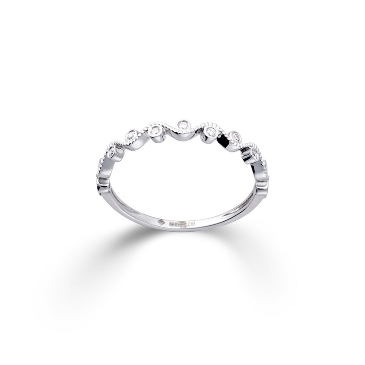 Witgouden ring met diamant 0,08 Carat