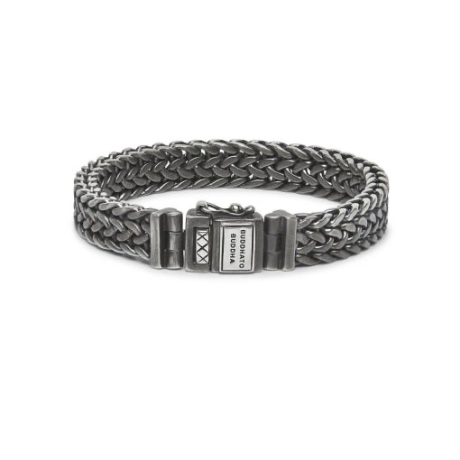 Buddha to Buddha - Julius Bracelet Black Rhodium Silver, armband met zwart rhodium 192BRS F maat 21cm - 001J01192B206