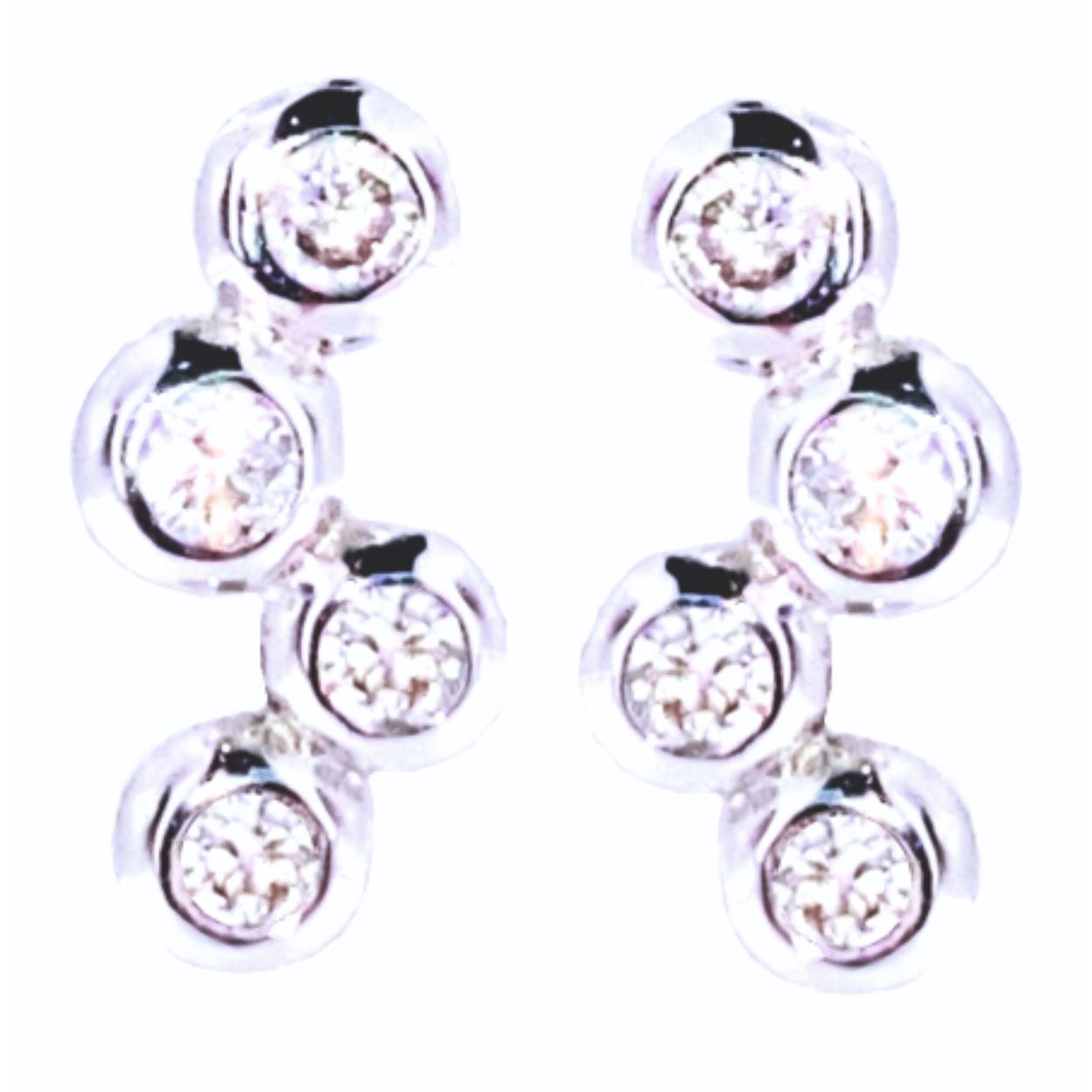 witgouden oorbellen met diamant gezet 0.20ct